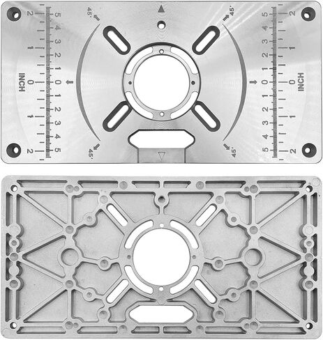 Aluminum Alloy Router Table Insert Plate with Insertion Rings Fixing Screws for Woodworking Benches Trimming Machine Flip Chip Board 235x120x8mm in Saudi Arabia