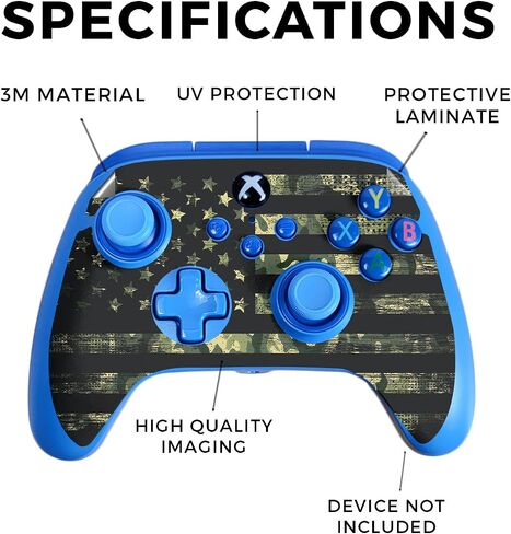 غلاف ألعاب من ألياف الكربون متوافق مع وحدة التحكم السلكية المحسنة PowerA Xbox Series X|S - أشعة النجوم - غطاء لاصق واقٍ من الفينيل 3M ممتاز - سهل التطبيق | صُنع في الولايات المتحدة الأمريكية بواسطة MightySkins in Saudi Arabia