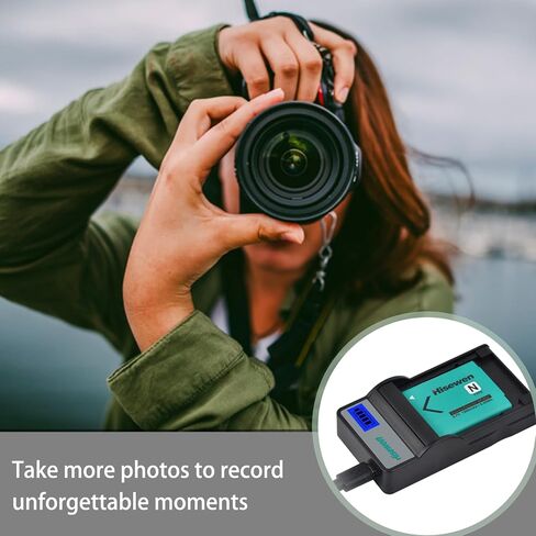 Hisewen NP-BN1 بطارية 2 حزمة وشاحن LED لسوني Cyber-Shot DSC-W800 DSC-W530 DSC-W570 DSC-W650 DSC-W830 DSC-W310 DSC-W330 DSC-TX10 TX20 TX30 DSC-WX100 DSC-W800 DSC-QX10 دسك-QX30 in Kuwait