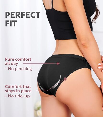 DAVID ARCHY Bikini Underwear for Women Low Waisted-Bikini Panties Rayon Made from Bamboo, Soft & Breathable, 4 Pack in Kuwait