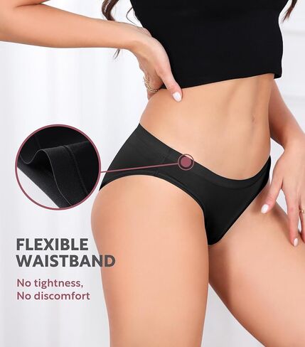 DAVID ARCHY Bikini Underwear for Women Low Waisted-Bikini Panties Rayon Made from Bamboo, Soft & Breathable, 4 Pack in Kuwait