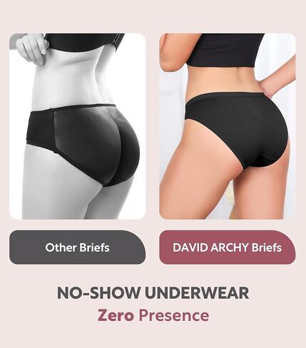 DAVID ARCHY Bikini Underwear for Women Low Waisted-Bikini Panties Rayon Made from Bamboo, Soft & Breathable, 4 Pack in Kuwait