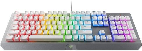 لوحة مفاتيح الألعاب الميكانيكية Razer BlackWidow X Chroma: مفاتيح مفاتيح خضراء - تعمل باللمس والنقر - إضاءة Chroma RGB - هيكل معدني من الدرجة العسكرية - أبيض زئبقي in Saudi Arabia