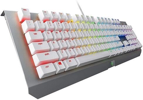 لوحة مفاتيح الألعاب الميكانيكية Razer BlackWidow X Chroma: مفاتيح مفاتيح خضراء - تعمل باللمس والنقر - إضاءة Chroma RGB - هيكل معدني من الدرجة العسكرية - أبيض زئبقي in Saudi Arabia