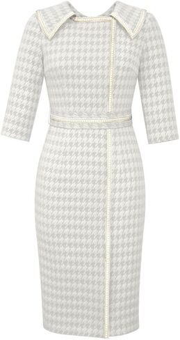Womens Embossed Jacquard Trim Dress in Saudi Arabia