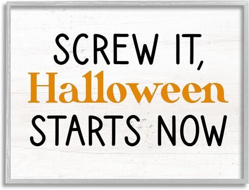 Stupell Industries Halloween Starts Now Phrase Framed Giclee Art by Lil' Rue in Saudi Arabia