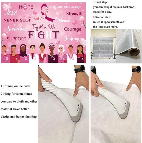 Breast Cancer Awareness Month Backdrop for Photography Hope Courage Ribbon Women Photo Backdrop Breast Cancer Awareness Activities Background (7x5FT（210x150cm）) in Saudi Arabia