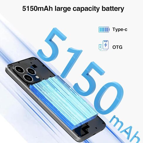 DOOGEE N55PLUS Cell Phone Android 14, Mobile Phones 20(8+12) GB+128GB, Smartphones 6.56" HD+ Dual SIM 4G/Octa-Core 12nm/Widevine L1/ Face Unlock/OTG, Black in Saudi Arabia