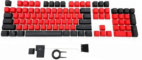 87/104 Key Doubleshot Red-Black PBT Backlit Keycap Caps for Cherry MX Gaming Mechanical Keyboard (104 keys) in Kuwait
