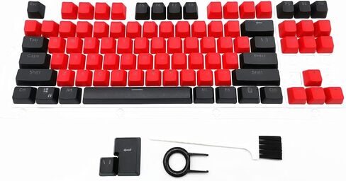 87/104 Key Doubleshot Red-Black PBT Backlit Keycap Caps for Cherry MX Gaming Mechanical Keyboard (104 keys) in Kuwait