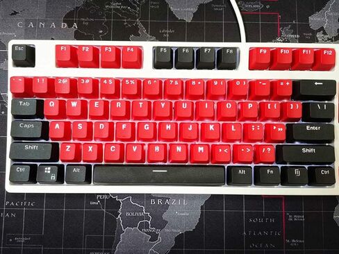 87/104 Key Doubleshot Red-Black PBT Backlit Keycap Caps for Cherry MX Gaming Mechanical Keyboard (104 keys) in Kuwait