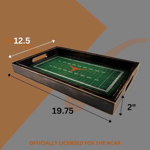 Fan Creations University of Georgia Bulldogs Football Field Tray- Distressed Wood, Team Logo Decorative Gameday Server with Handles for Food & Drink- Tabletop Organizer - Show Your Bulldog Pride in Saudi Arabia