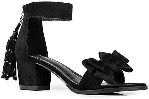 J. Adams April Heels for Women - Ankle Strap Low Heel Sandals with Removeable Bow & Tassel in Saudi Arabia
