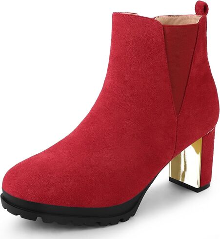 Perphy Platform Chelsea Boot Round Toe Chunky Heels Ankle Boots for Women in Saudi Arabia