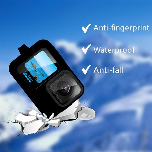 حافظة من السيليكون لهاتف Go Pro Hero 13 باللون الأسود، غطاء حماية ناعم من مطاط السيليكون مع غطاء العدسة وغطاء الحبل ومجموعة ملحقات لكاميرا الحركة السوداء Hero 13 (أسود) in Saudi Arabia