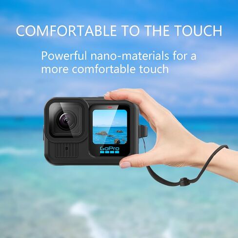 حافظة من السيليكون لهاتف Go Pro Hero 13 باللون الأسود، غطاء حماية ناعم من مطاط السيليكون مع غطاء العدسة وغطاء الحبل ومجموعة ملحقات لكاميرا الحركة السوداء Hero 13 (أسود) in Saudi Arabia