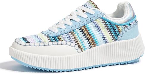 LUCKY STEP Women's Platform Sneakers Retro Braided Fashion Casual Chunky Shoes Breathable Durable Non Slip Walking Footwear in Saudi Arabia
