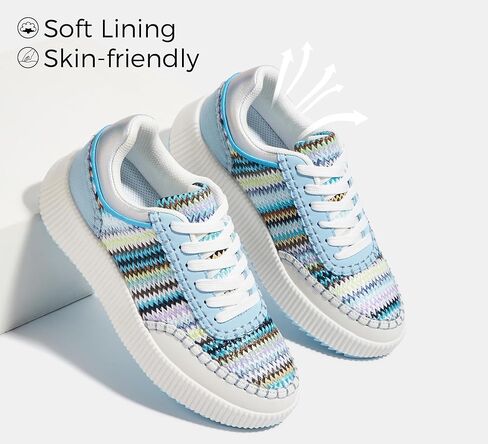 LUCKY STEP Women's Platform Sneakers Retro Braided Fashion Casual Chunky Shoes Breathable Durable Non Slip Walking Footwear in Saudi Arabia
