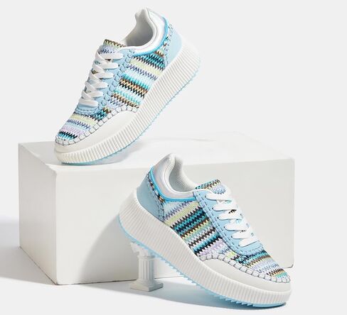 LUCKY STEP Women's Platform Sneakers Retro Braided Fashion Casual Chunky Shoes Breathable Durable Non Slip Walking Footwear in Saudi Arabia