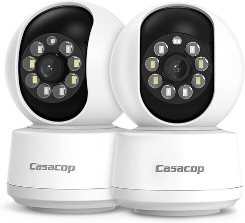 Smart Security Camera, 1080p Home Security Camera, Pan & Tilt 2.4Ghz Indoor IP Camera, with Person, Vehicle, Animal Detection, Phone App 2-Way Audio, Works with Alexa and Google Assistant in Saudi Arabia