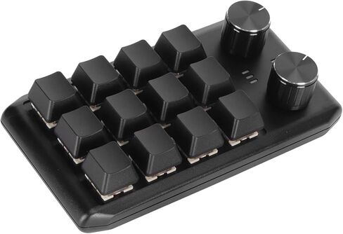 Yunseity Mini Custom Keypad, 12 Keys 2 Buttons Programmable Mini Gaming Keypad for Office (Wired USB) in Saudi Arabia