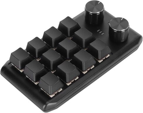 Yunseity Mini Custom Keypad, 12 Keys 2 Buttons Programmable Mini Gaming Keypad for Office (Wired USB) in Saudi Arabia