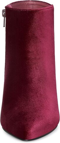 Allegra K Women's Velvet Pointy Toe Zipper Stiletto Heels Ankle Boots in Saudi Arabia