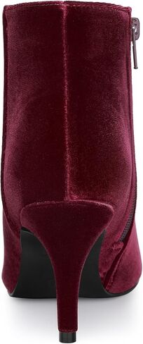 Allegra K Women's Velvet Pointy Toe Zipper Stiletto Heels Ankle Boots in Saudi Arabia
