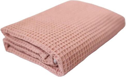 Soft & Cozy Baby Waffle Blanket 43x40in Nursery Blankets for Boys Girls Swaddle Neutral Lightweight Baby and Toddler Throw Blanket recieving Blanket (Dusty Pink) in Saudi Arabia