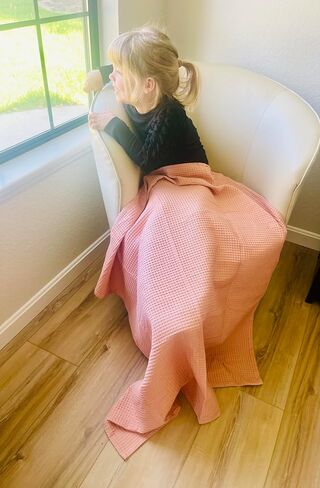 Soft & Cozy Baby Waffle Blanket 43x40in Nursery Blankets for Boys Girls Swaddle Neutral Lightweight Baby and Toddler Throw Blanket recieving Blanket (Dusty Pink) in Saudi Arabia