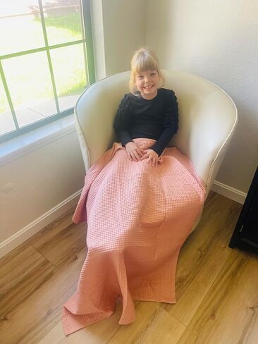 Soft & Cozy Baby Waffle Blanket 43x40in Nursery Blankets for Boys Girls Swaddle Neutral Lightweight Baby and Toddler Throw Blanket recieving Blanket (Dusty Pink) in Saudi Arabia