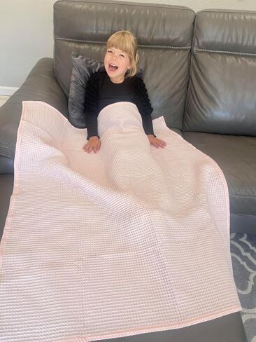 Soft & Cozy Baby Waffle Blanket 43x40in Nursery Blankets for Boys Girls Swaddle Neutral Lightweight Baby and Toddler Throw Blanket recieving Blanket (Dusty Pink) in Saudi Arabia