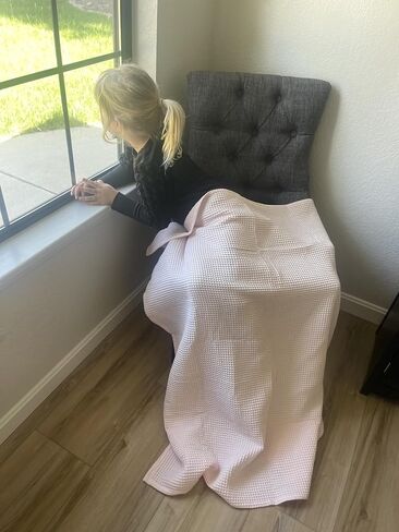 Soft & Cozy Baby Waffle Blanket 43x40in Nursery Blankets for Boys Girls Swaddle Neutral Lightweight Baby and Toddler Throw Blanket recieving Blanket (Dusty Pink) in Saudi Arabia
