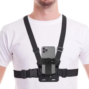 Mobile Phone Chest Strap Mount for POV/VLOG Videos, Chest Harness Holder Accessories Kit for iPhone 13 12 11Pro Max Plus,Samsung,GoPro Hero 12, 11, 10, 9,AKASO,Action Camera and Cell Phone Video Shoot