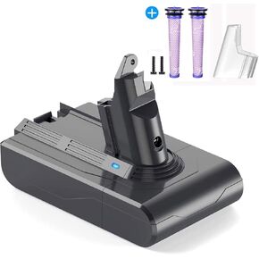 FLYLINKTECH V7 Battery Replacement 6000mAh Li-ion Battery 21.6V for V7 Animal V7 Motorhead Pro V7 Trigger V7 Fluffy V7 Mattress V7 Absolute with Filter*1+Post Filter*1+Screwdriver*1+Brush*1+Screws*3