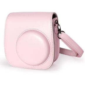 Instant mini 12 Camera Case Compatible with Instax Mini 12 11, Protective Case PU Leather Bag with Pocket and Adjustable Shoulder Strap (Mint Green)
