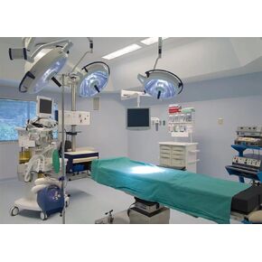 BELECO Hospital Backdrop 7x5ft Fabric Operating Room Backdrop Doctor Surgery Anesthesia Bed Sickbed Medical Equipment Photo Background for Doctor Nurse Artistic Portrait Photoshoot Studio Props
