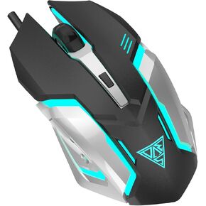 V1 Gaming Mouse Wired,3200 DPI Optical Sensor,6 Programmable Buttons,7 Color Backlight,Wired Gaming Mouse Windows PC Laptop&Mac