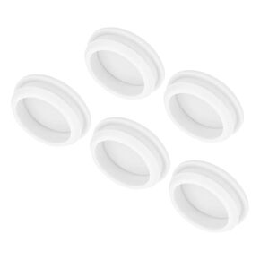 MECCANIXITY 5pcs Silicone Snap in Locking Hole Plugs,36.6mm/1.4 Inch Mounting Diameter Narrow Groove Width 5mm Panel Seal Cover Round for Kitchen Bulkheads Waterproof Sealing Plugs White