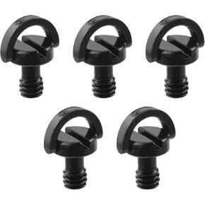 Savagow 5Pcs D Ring Tripod Screw 1/4 Inch Stainless Steel D Shaft Black Screw Camera Mounting Screw Adapter Quick Release Flat Head Screw in Kuwait