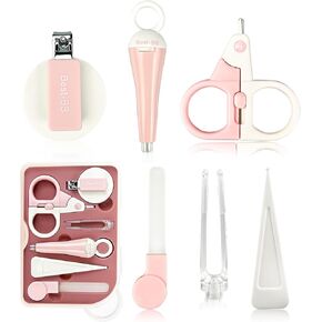 Fingernail Trimmer Kit,Baby Nail Clippers 6-in-1,First Aid Kit Newborn,Baby Grooming Set (Blue)