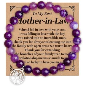 New Mom Gifts First Time Mom Gifts Natural Stone Beaded Bracelets Gifts for New Mom Mommy Mama Expecting Mom to Be Pregnancy Gifts for 1st Time Mom Mother's Day Christmas Birthday Presents Gifts