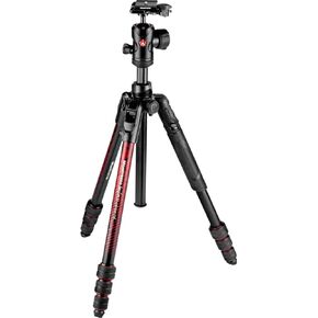 Manfrotto Befree Advanced Twist 4-Section Aluminum Travel Tripod with Ball Head, Red
