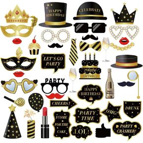 44 Pc Birthday Photo Booth Props, Birthday DIY Sets, Photo Studio Birthday Party Decoration, Photography Props in Saudi Arabia