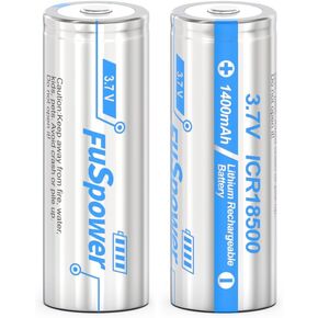 18350 Rechargeable Batteries 900mAh 3.7V ICR 18350 Rechargeable Li-ion Battery for Flashlight, Solar Garden Light (2 Count (Pack of 1))
