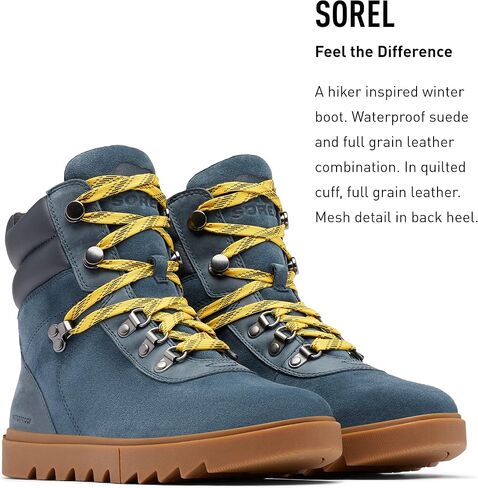 حذاء Sorel النسائي Joan of Arctic Next Lite Hiker - حذاء شتوي مصنوع من جلد مقاوم للماء وجلد سويدي in Kuwait