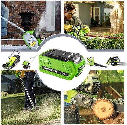 Replacement Battery and Charger for Greenworks 40V Battery 29472 29462 29252 20202 22262 25312 21242 Lithium Battery Compatible with GreenWorks G-MAX Battery 40 Volt Cordless Chainsaw Power Tools in Kuwait