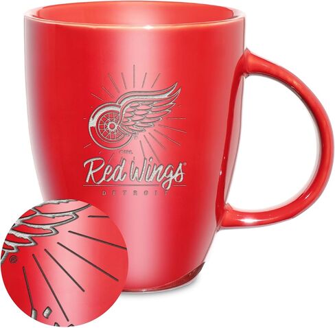 Rico Industries NHL Hockey New Jersey Devils Red Electroplated 18oz Laser Engraved Ceramic Lustre Mug in Saudi Arabia