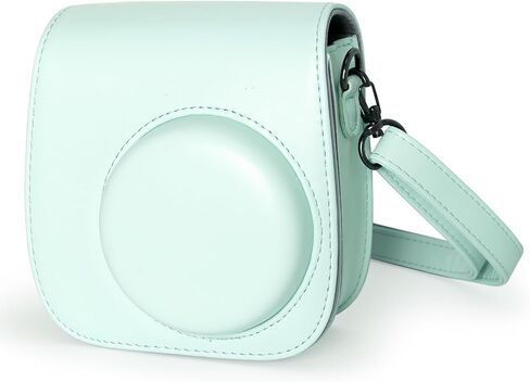 Instant mini 12 Camera Case Compatible with Instax Mini 12 11, Protective Case PU Leather Bag with Pocket and Adjustable Shoulder Strap (Mint Green) in Saudi Arabia