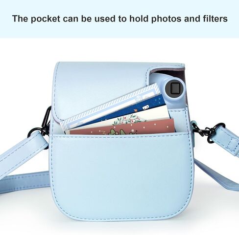 Instant mini 12 Camera Case Compatible with Instax Mini 12 11, Protective Case PU Leather Bag with Pocket and Adjustable Shoulder Strap (Mint Green) in Saudi Arabia